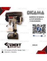 BARRENO DE PISO 1/3 HP MANDRIL 1/2 5VEL BBT ZJ4113
