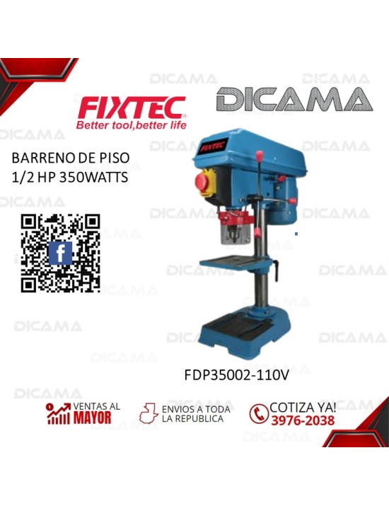 BARRENO DE PISO 1/2 HP 350WATTS FIXTEC FDP35002-110V