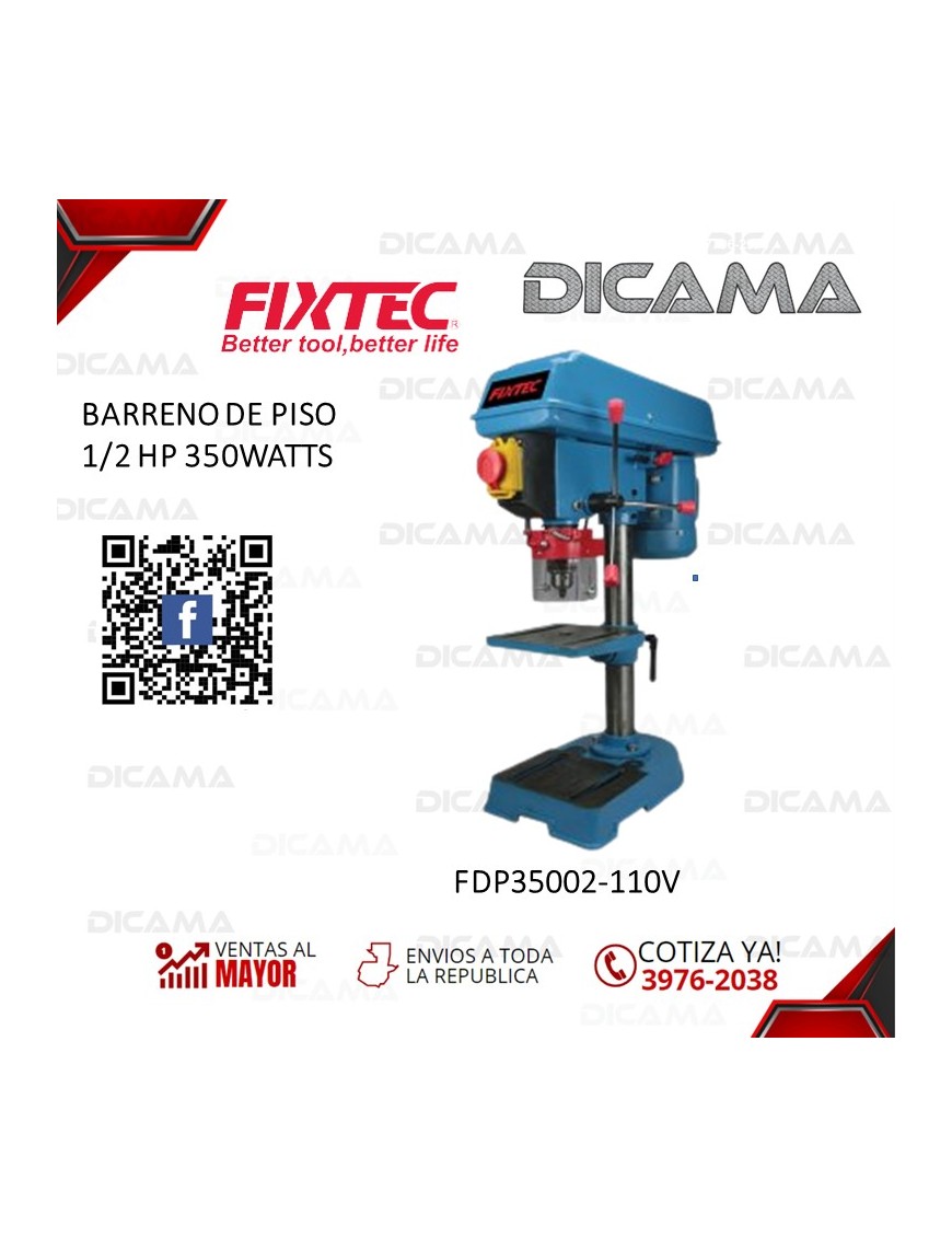 BARRENO DE PISO 1/2 HP 350WATTS FIXTEC FDP35002-110V