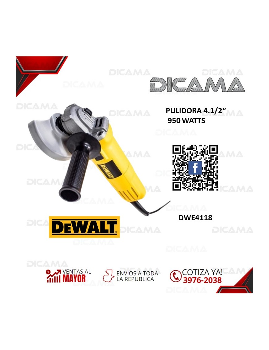 PULIDORA 4 1/2 950 WATTS DEWALT DWE4118-B3