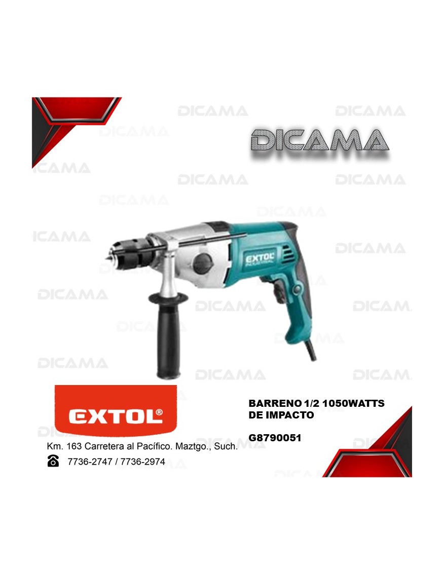BARRENO 1/2 1050WATTS DE IMPACTO EXTOL G8790051
