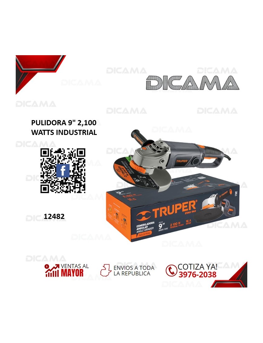 PULIDORA 9 2,100 WATTS INDUSTRIAL TRUPER 12482