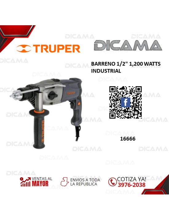 BARRENO 1/2 1,200 WATTS INDUSTRIAL TRUPER 16666