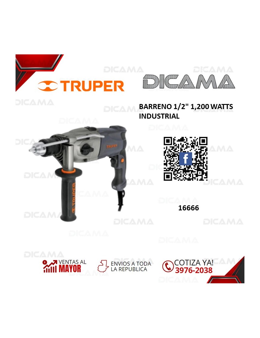 BARRENO 1/2 1,200 WATTS INDUSTRIAL TRUPER 16666