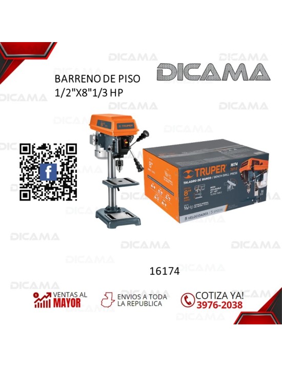 BARRENO DE PISO 1/2X81/3 HP TRUPER 16174