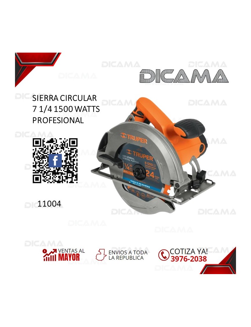 SIERRA CIRCULAR 7 1/4 1500 WATTS PROFESIONAL TRUPER 11004