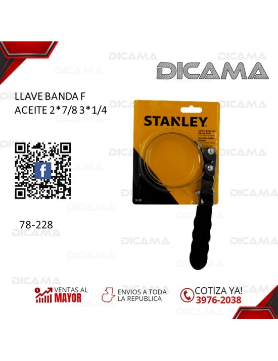LLAVE P/FILTRO DE ACEITE BANDA 2*7/8 3*1/4