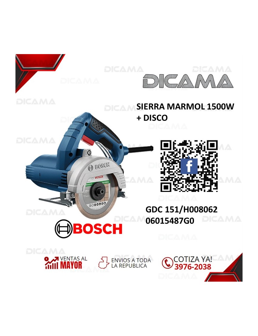 SIERRA CIRCULAR 1500W + DISCO BOSCH GDC 151/H008062 06015487G0