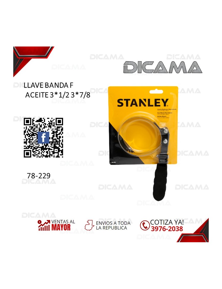 LLAVE P/FILTRO DE ACEITE BANDA 3*1/2 3*7/8