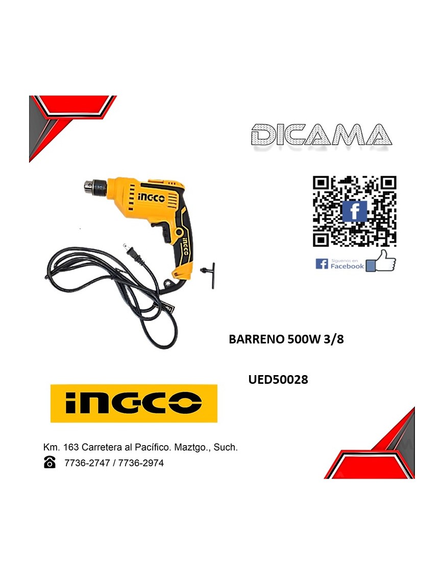 BARRENO 3/8 500W INGCO UED50028