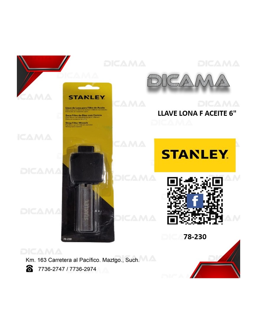 LLAVE P/FILTRO DE ACEITE  LONA F  6"