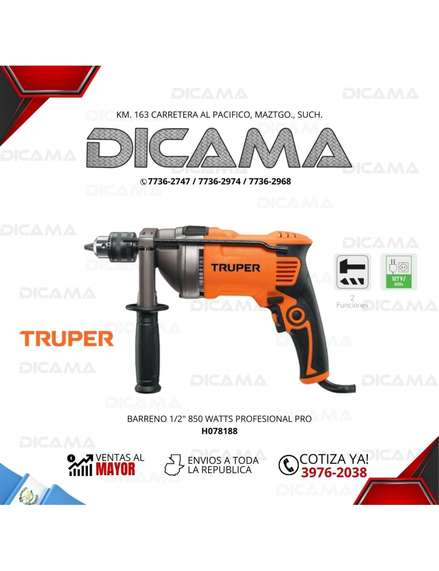 BARRENO 1/2 850 WATTS PROFESIONAL PRO TRUPER 14659