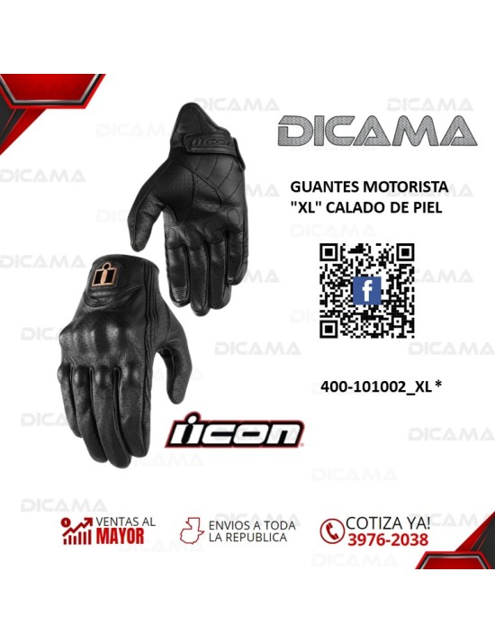 GUANTES MOTORISTA  XL CALADO DE PIEL CHINA 400-101002_XL *