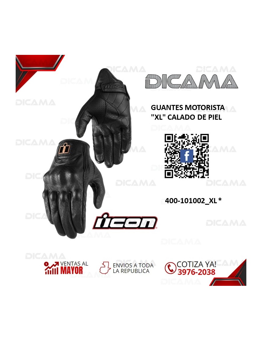 GUANTES MOTORISTA  XL CALADO DE PIEL CHINA 400-101002_XL *