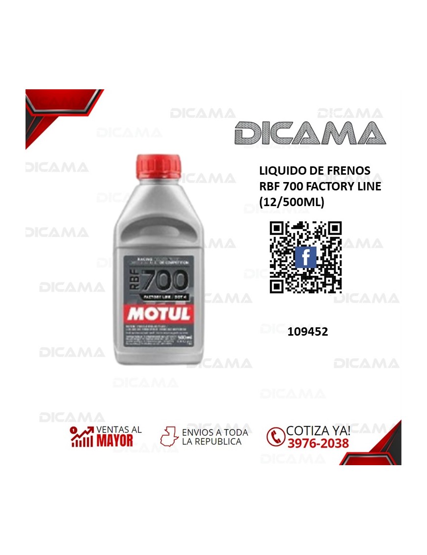 LIQUIDO DE FRENOS RBF 700 FACTORY LINE (12/500ML) MOTUL 109452