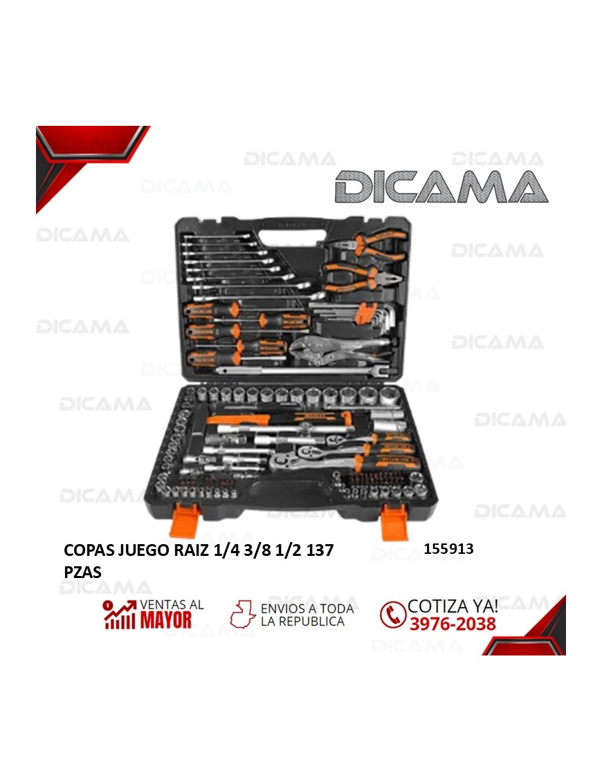 COPAS JUEGO RAIZ 1/4 3/8 1/2 137 PZAS WOKIN 155913