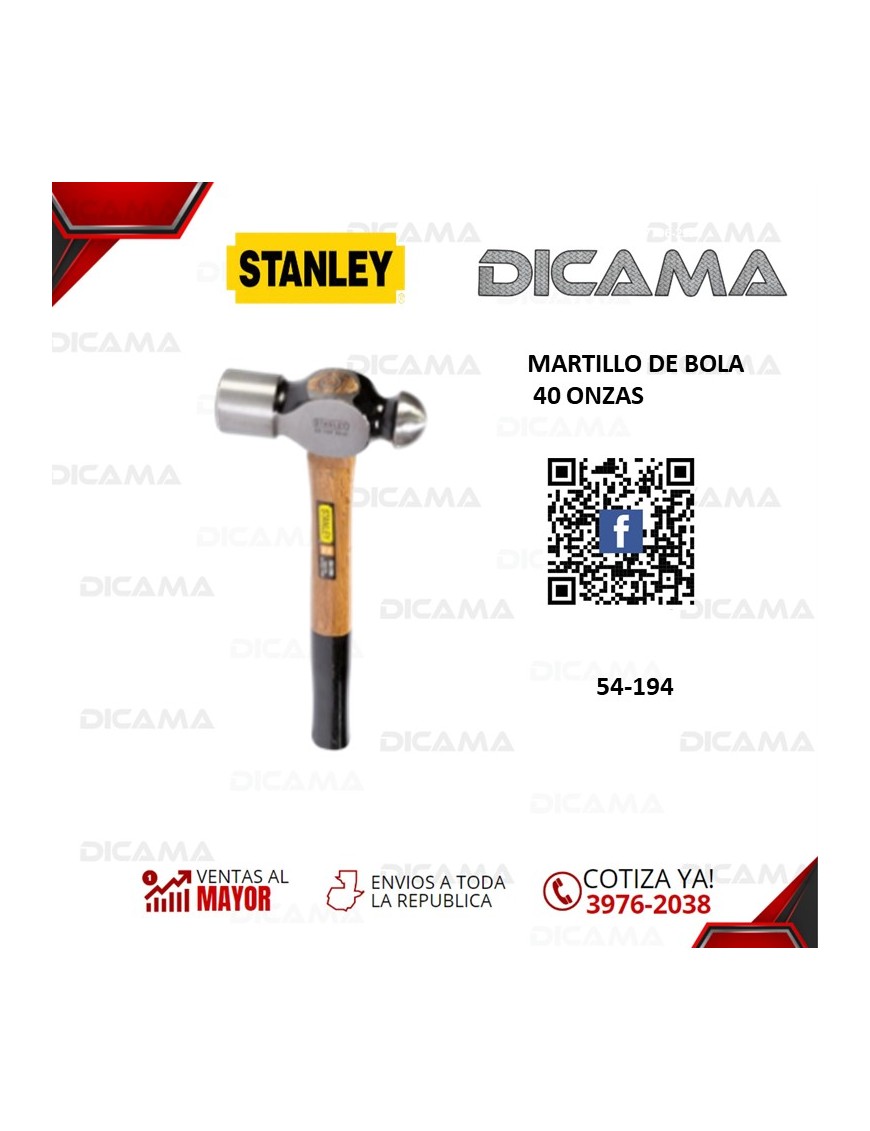 MARTILLO DE BOLA 40 ONZAS STANLEY 54-194