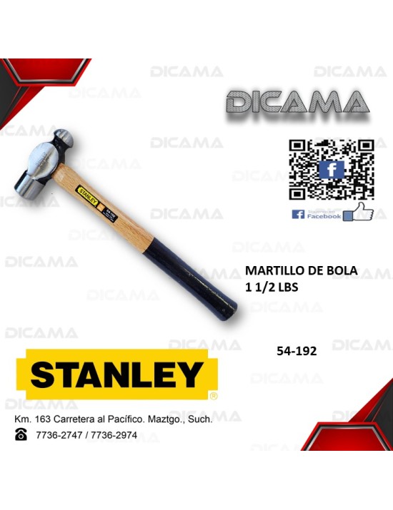 MARTILLO DE BOLA 24 ONZAS STANLEY 54-192