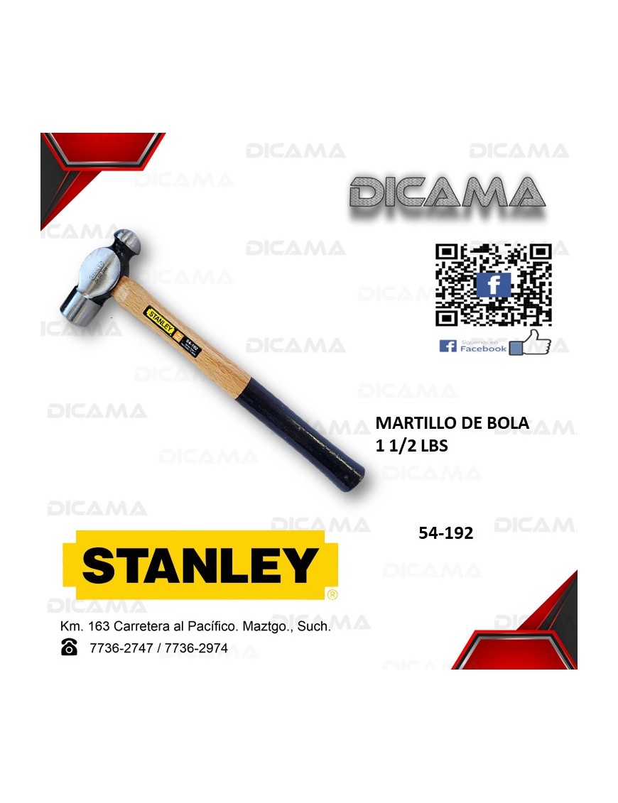 MARTILLO DE BOLA 24 ONZAS STANLEY 54-192