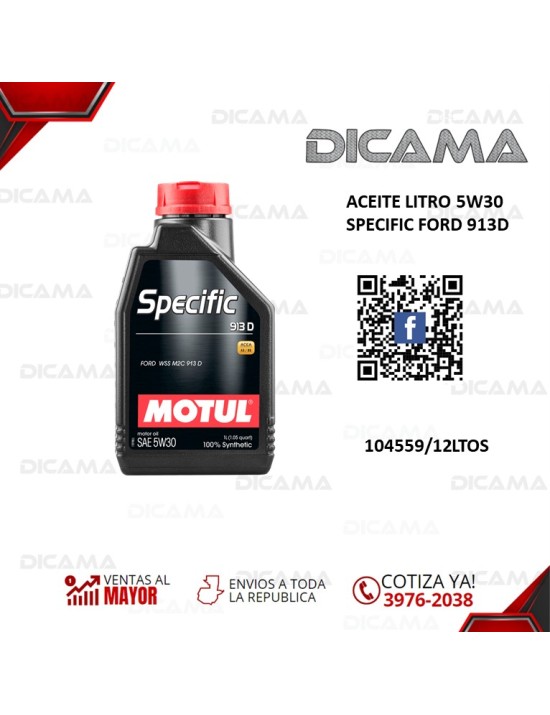 ACEITE LITRO 5W30 SPECIFIC FORD 913D MOTUL 104559/12LTOS