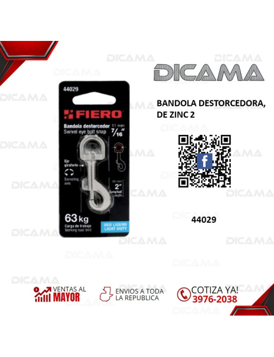 BANDOLA DESTORCEDORA DE ZINC 2 FIERO 44029