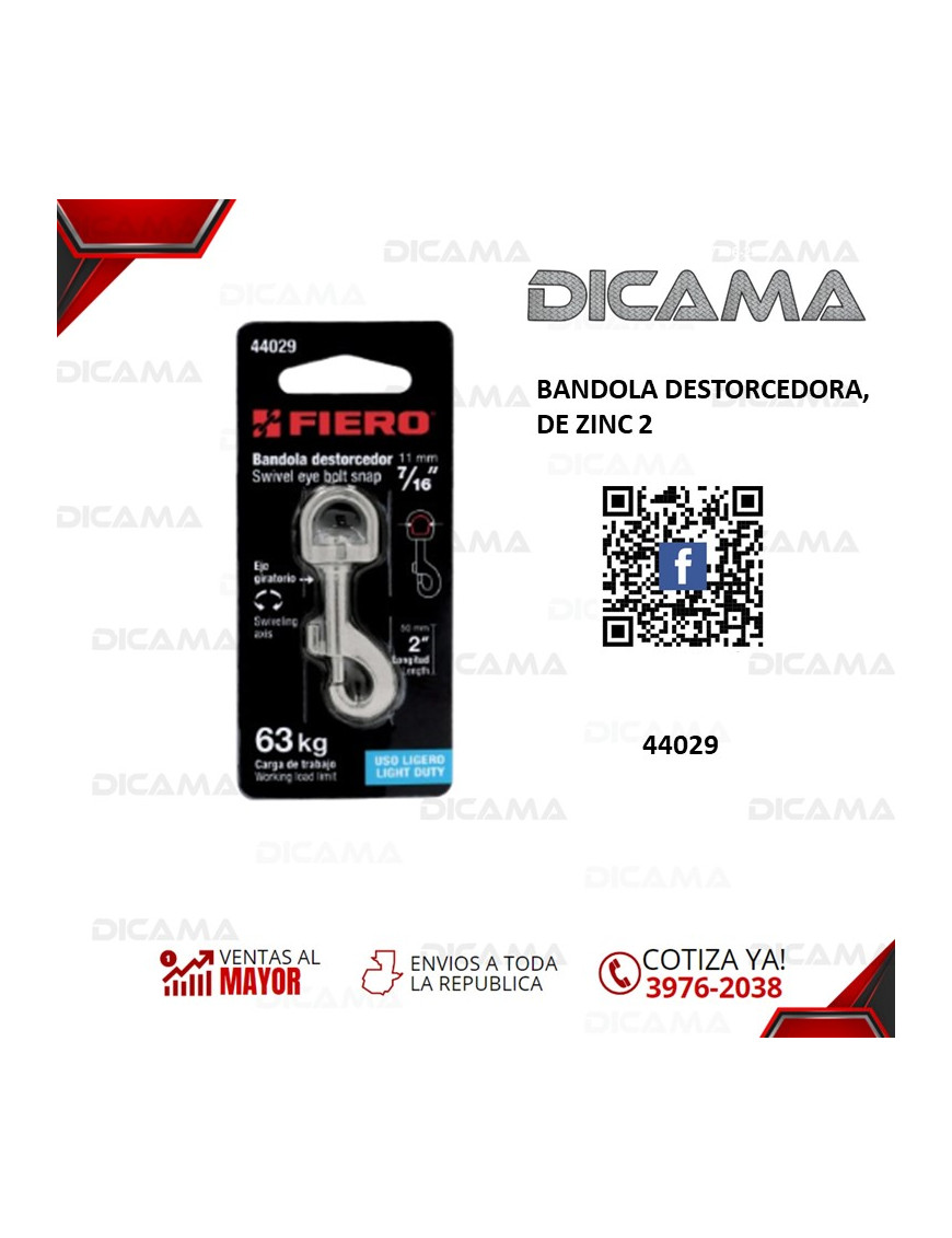 BANDOLA DESTORCEDORA DE ZINC 2 FIERO 44029