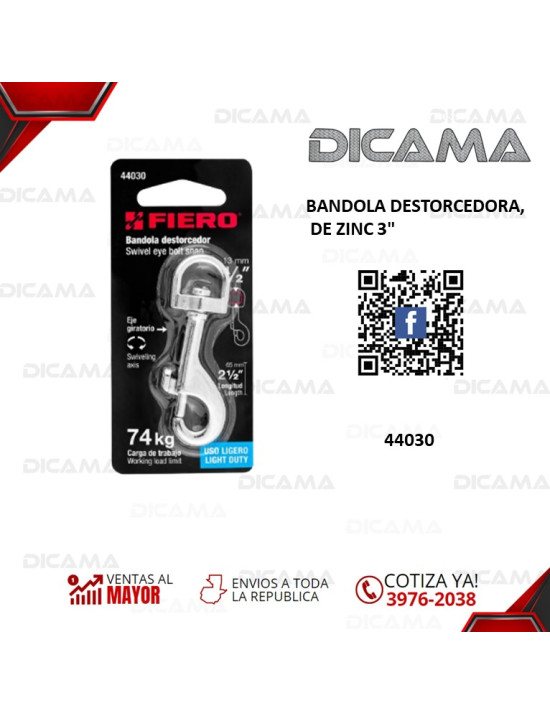 BANDOLA DESTORCEDORA DE ZINC 3 FIERO 44030