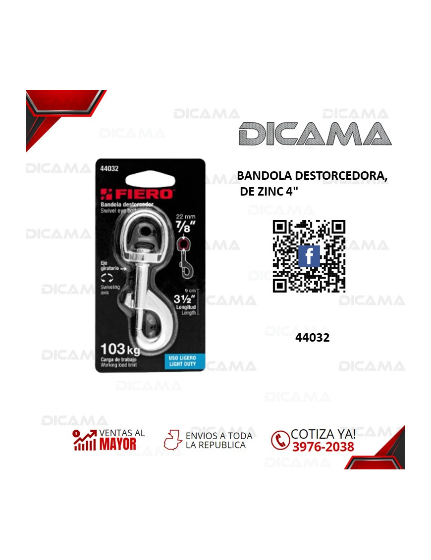 BANDOLA DESTORCEDORA DE ZINC 4 FIERO 44032