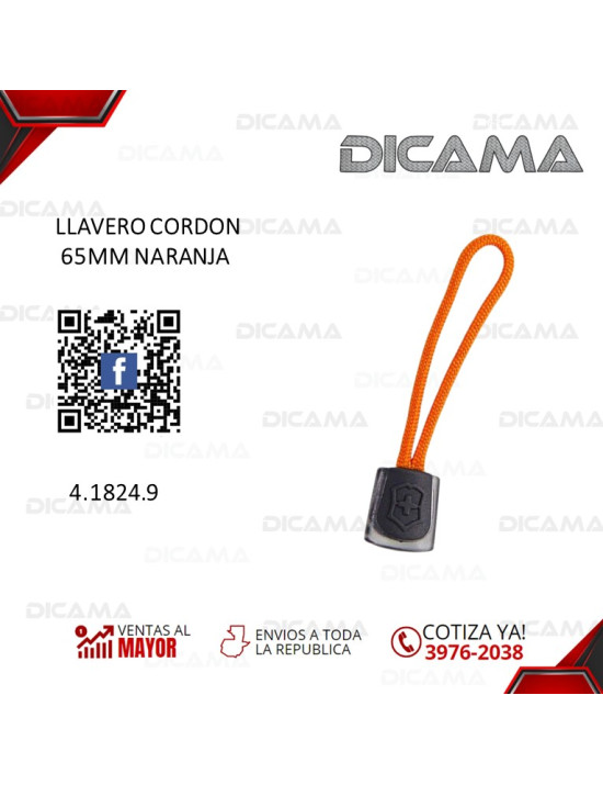 LLAVERO CORDON 65MM NARANJA VICTORINOX 4.1824.9