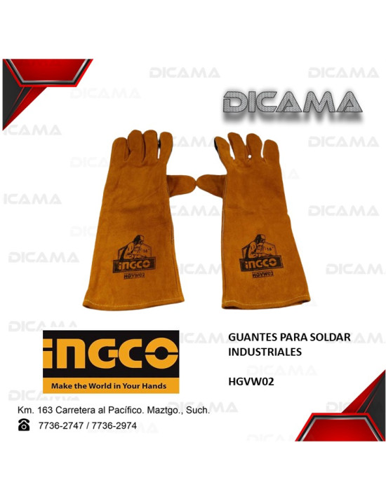 GUANTES PARA SOLDAR INDUSTRIALES INGCO HGVW02/HGVW04