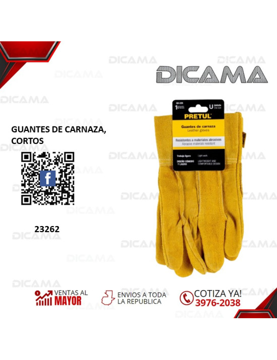 GUANTES DE CARNAZA, CORTOS PRETUL 23262