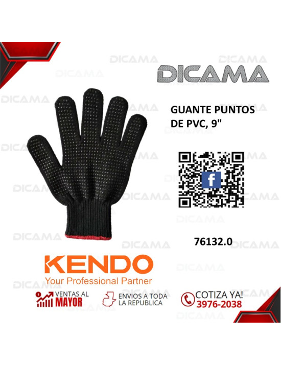 GUANTES PUNTOS DE PVC, 9 KENDO 76132.0