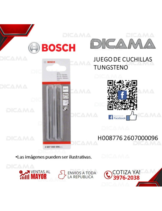 CUCHILLAS JGO 2 PZAS TUNGSTENO BOSCH H008776 2607000096