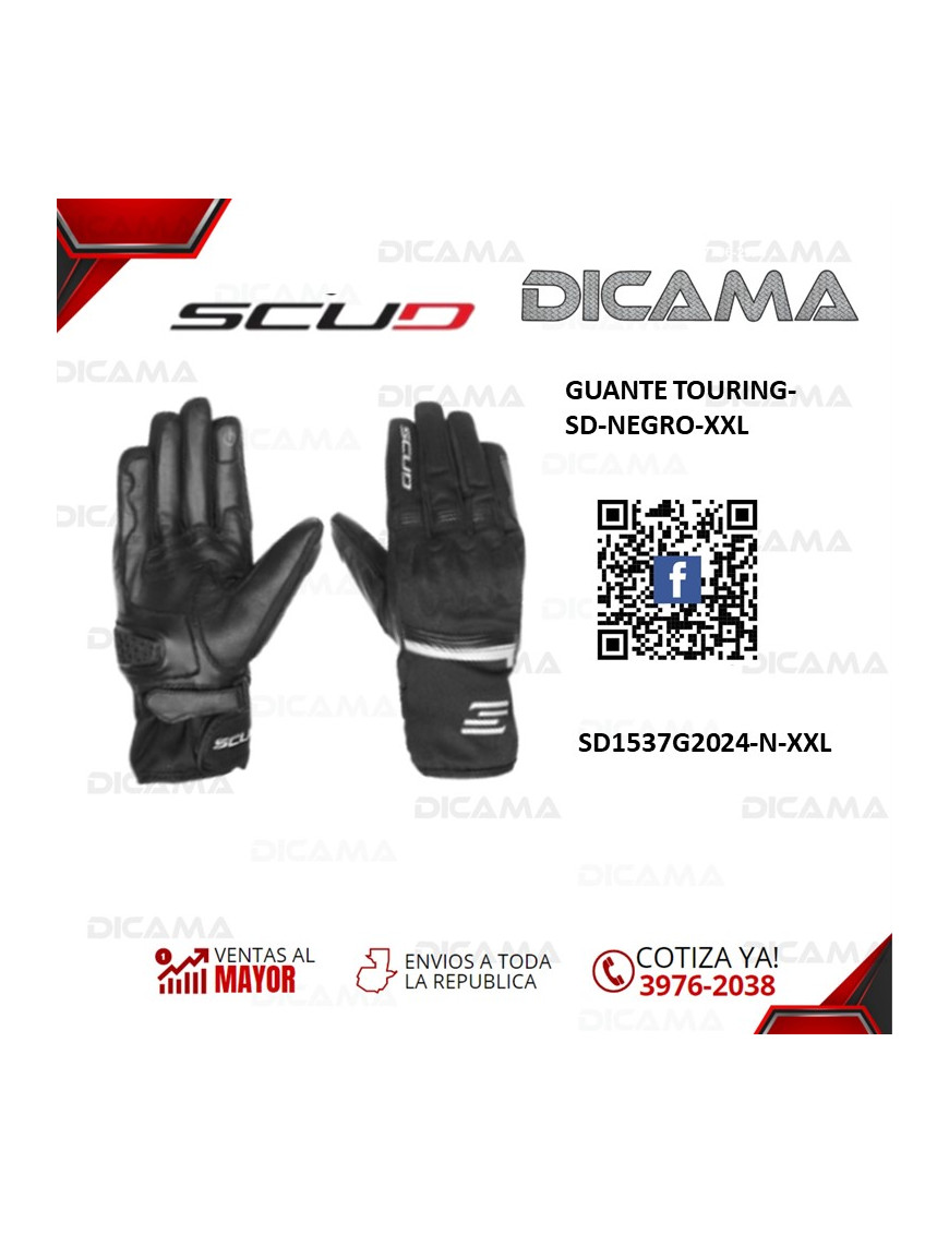 GUANTES MOTORISTA TOURING-SD-NEGRO-XXL SCUD SD1537G2024-N-XXL