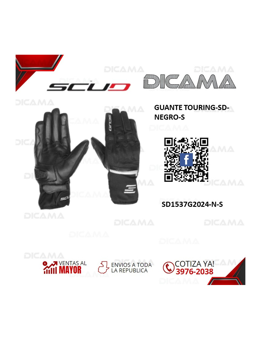 GUANTES MOTORISTA TOURING-SD-NEGRO-S SCUD SD1537G2024-N-S