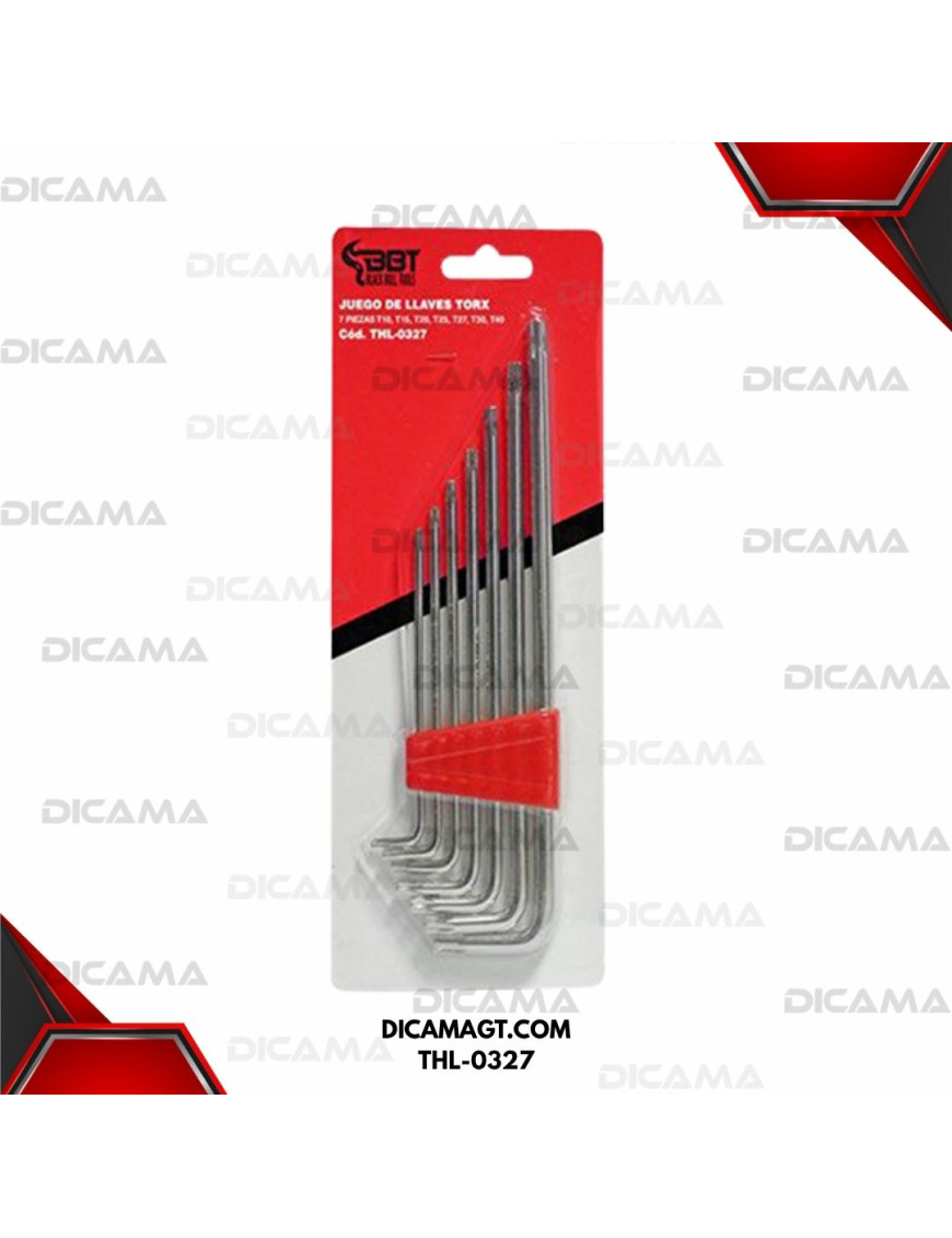 JUEGO DE LLAVES TORX LARGAS 7PZAS T10-T40 BBT THL-0327