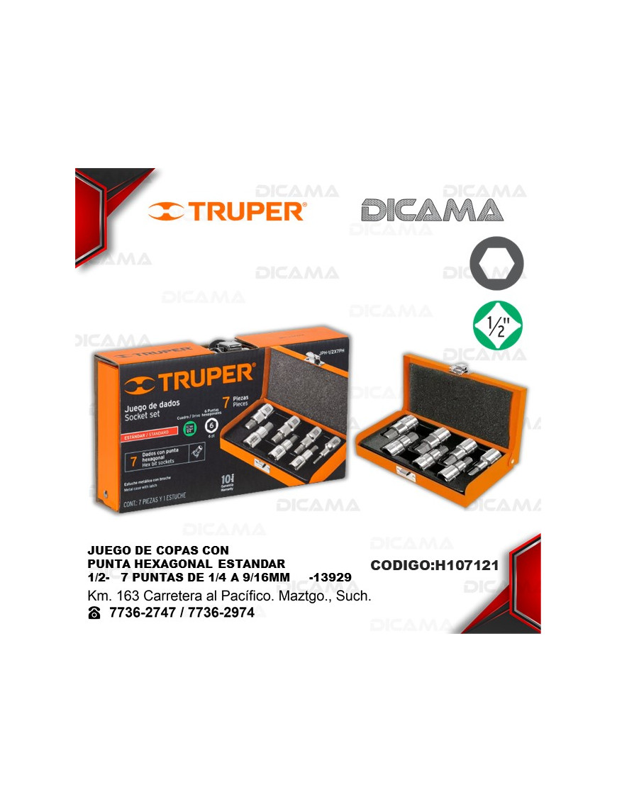 JGO DE 7 PUNTAS ALLEN STD MANDO DE 1/2 TRUPER 13929