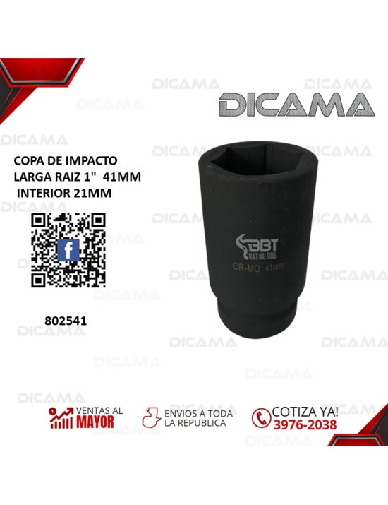 COPA RAIZ 1" 41MM DE IMPACTO LARGA INTERIOR 21MM