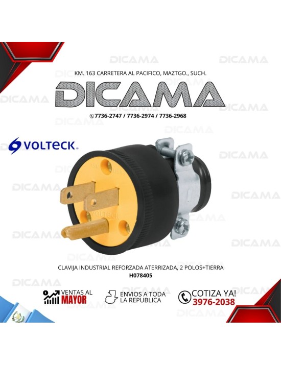 CLAVIJA INDUSTRIAL REFORZADA ATERRIZADA, 2 POLOS+TIERRA VOLTECK 46207