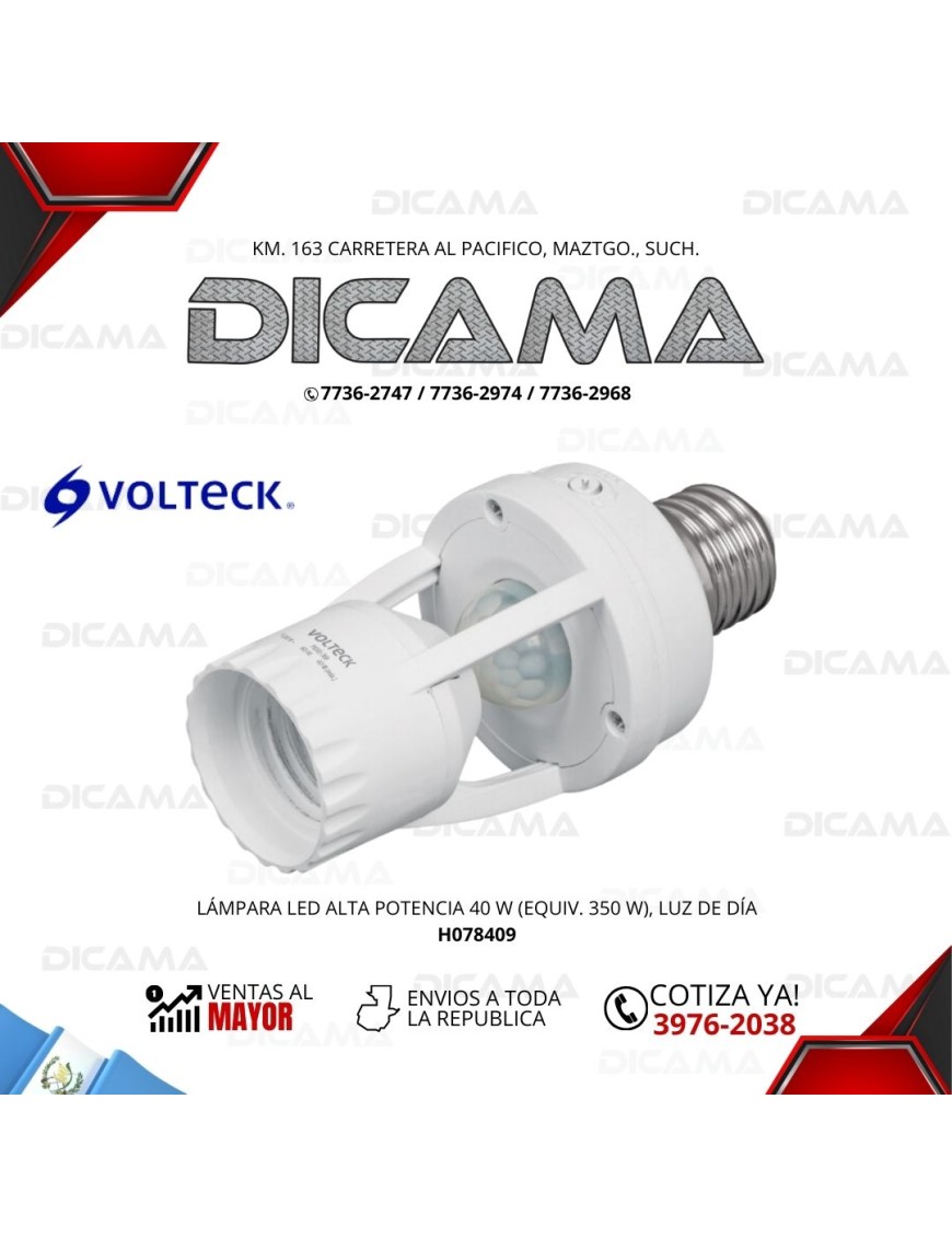 PORTA LAMPARA CON SENSOR DE MOVIMIENTO 360° VOLTECK 46274