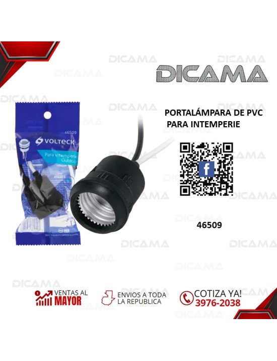 PORTALÁMPARA DE PVC PARA INTEMPERIE VOLTECK 46509