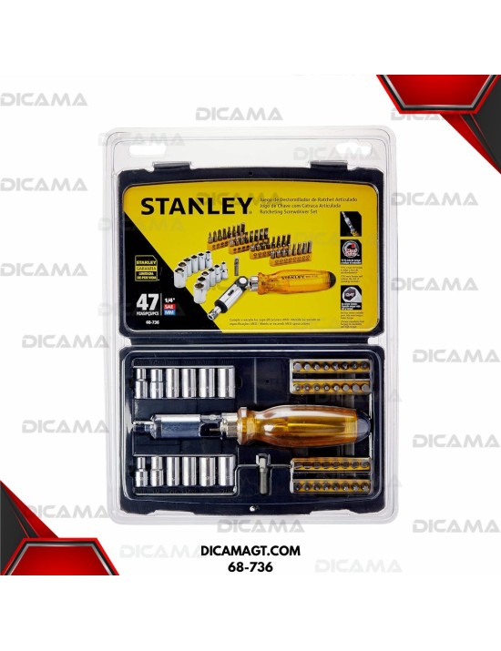 DESARMADOR 47 PUNTAS TIPO RACTH 1/4 STANLEY 68-736