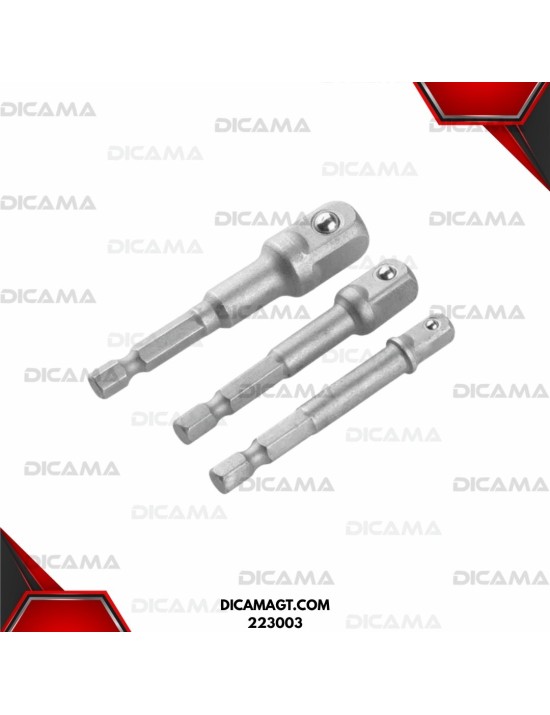 ADAPTADOR PARA RACHT 3 PCS 1/4X65MM 3/8 65MM X 1/273MM WOKIN 223003