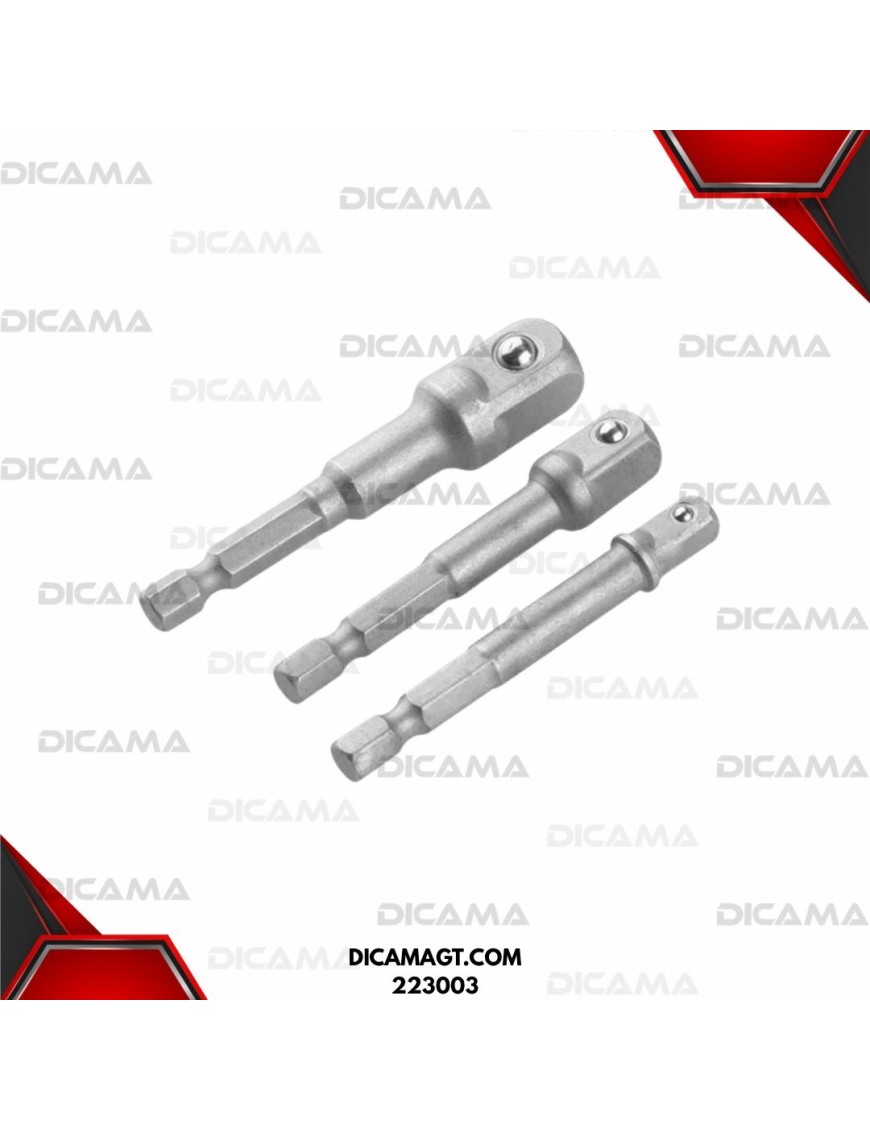 ADAPTADOR PARA RACHT 3 PCS 1/4X65MM 3/8 65MM X 1/273MM WOKIN 223003