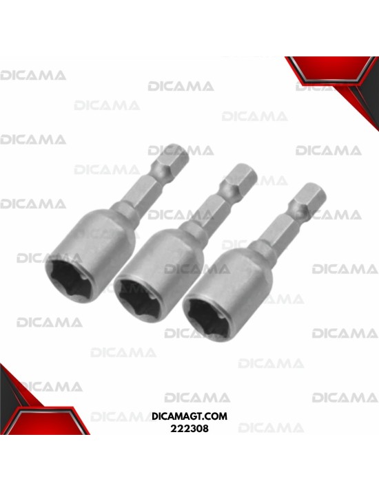 ADAPTADOR DE 3 PCS HEXAGONALES MAGNETICOS DE 5/16X48MM WOKIN 222308