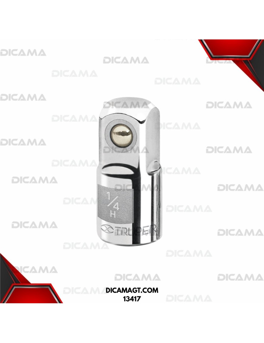 ADAPTADOR PARA RACTH DE CUADRO 1/4 A CUADRO 3/8 TRUPER 13417