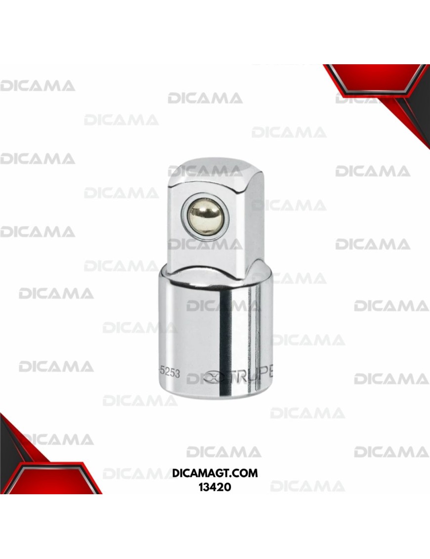 ADAPTADOR PARA RACTH DE CUADRO 3/8 A CUADRO 1/2 TRUPER 13420
