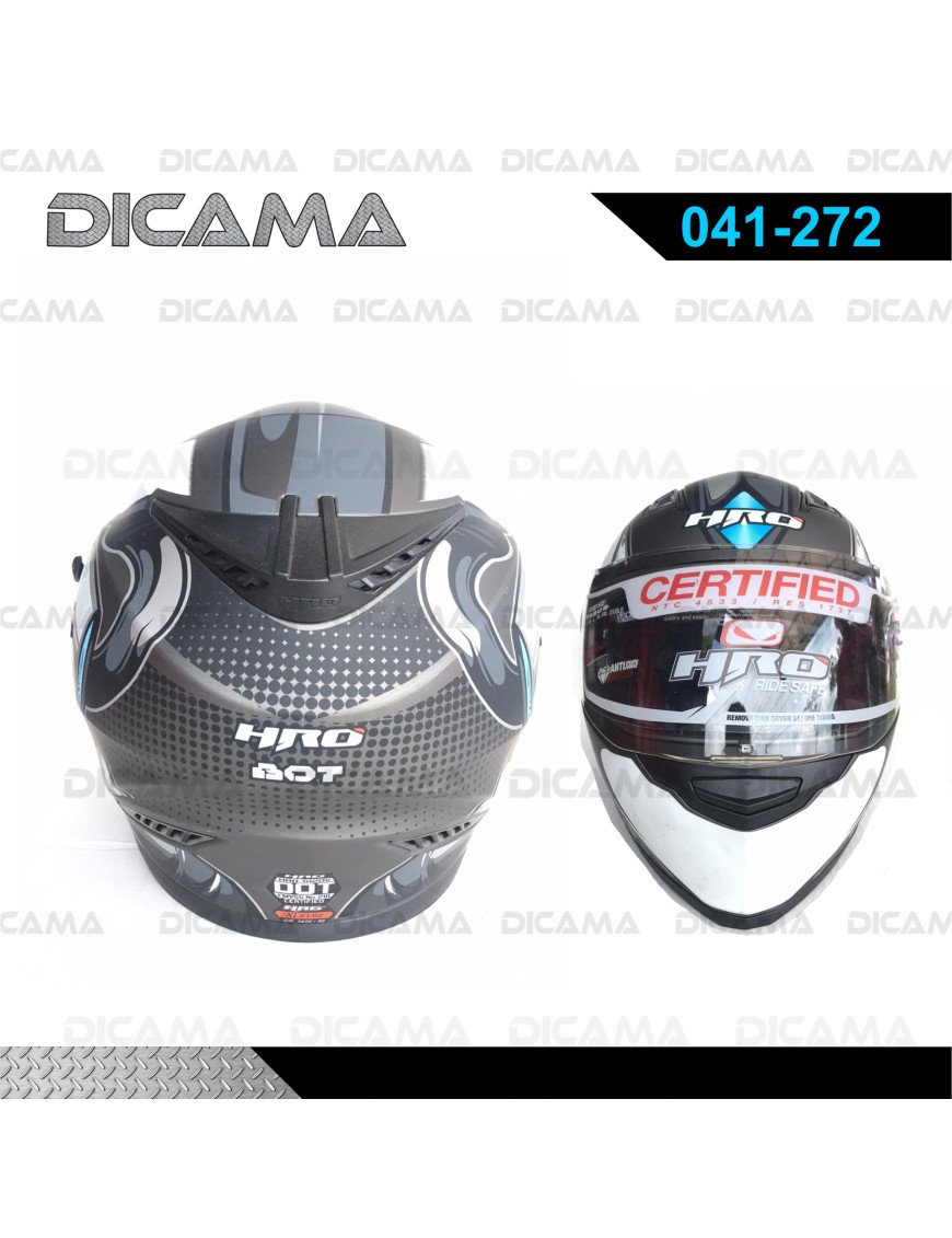CASCO MOTORISTA L DANGER GRIS/NEGRO/FARNJAS VERDES HRO HRO-3400SDV-DANGER
