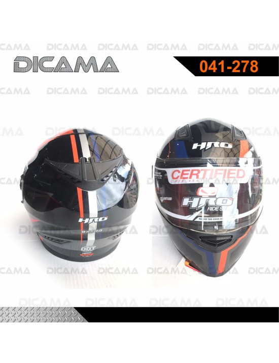 CASCO MOTORISTA L NEGRO M/AZUL SOLID HRO HRO-MX340-SOLID_NMAZL