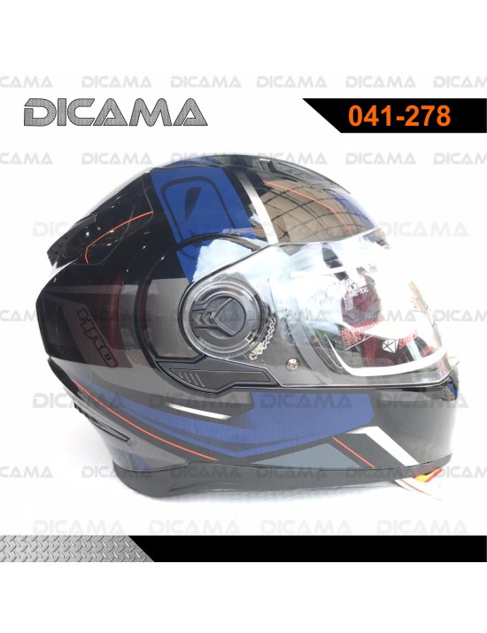 CASCO MOTORISTA L NEGRO M/AZUL SOLID HRO HRO-MX340-SOLID_NMAZL